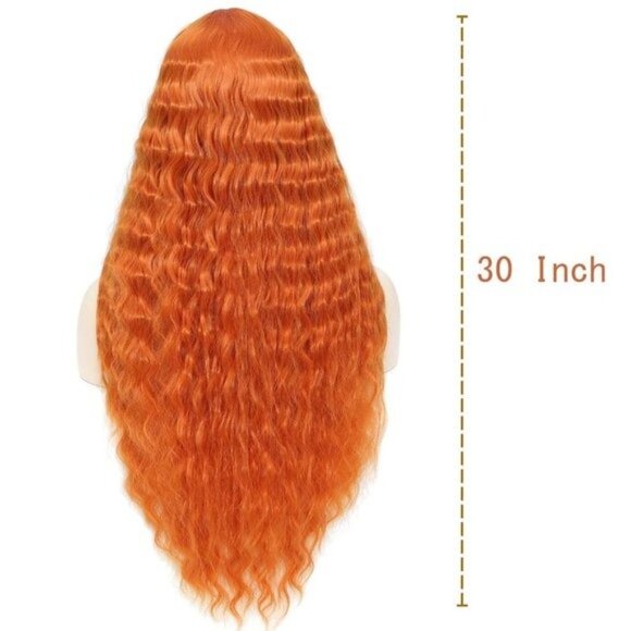 Long Ginger Orange Middle Part Wigs - Picture 5 of 6